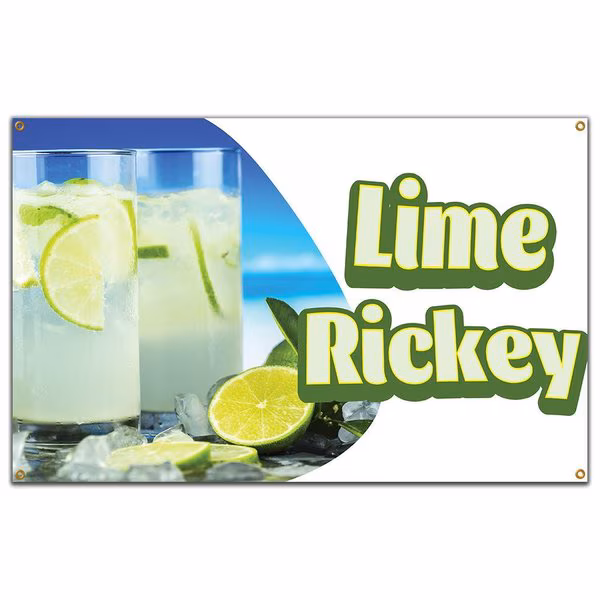 Lime Rickey Banner Concession Stand Food Truck Single Sided